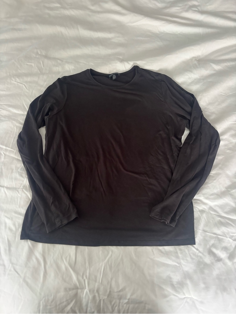 Eileen Fisher Long Sleeve Crewneck Tee Black
